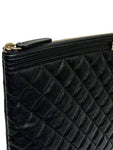 A84407 Cavier Skin Boy Vintage Gold Plated Large Clutch Chanel