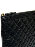 A84407 Cavier Skin Boy Vintage Gold Plated Large Clutch Chanel