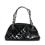 Chanel Mademoiselle Patent Leather Chain Shoulder Bag Black Silver G  14th