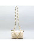 AS3499 White color lambskin quilting COCO gold logo big chain 22B medium flap shoulder bag Chanel