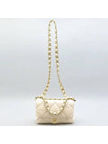 AS3499 White color lambskin quilting COCO gold logo big chain 22B medium flap shoulder bag Chanel