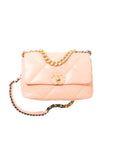19 Lambskin Medium Hand Cross Bag Light Orange Chanel