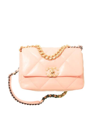 19 Lambskin Medium Hand Cross Bag Light Orange Chanel