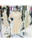 18B ribbed wool dress 38 ivory 4ET1381 Chanel