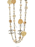 100th Anniversary Stone Long Necklace Pearl CC Logo Chain Chanel