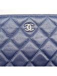 A82552 Navy Caviar Classic Large CC Silver Logo Clutch Chanel
