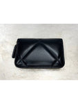 19 CC Logo Zip Around Lambskin Card Wallet Black Chanel