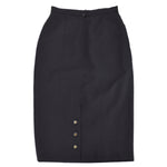 Chanel Long Skirt Black 95A #38