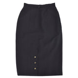 Chanel Long Skirt Black 95A #38
