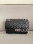 255 Chain Vintage Calfskin Ruthenium  Medium Flap Shoulder Bag Black Chanel
