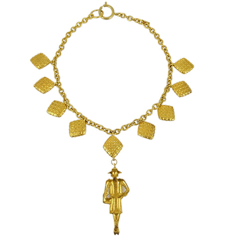 Chanel Mademoiselle Chain Pendant Necklace Gold