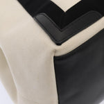 balenciaga Cabas Hand Bag Canvas Silver White Auth ep5384