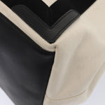 balenciaga Cabas Hand Bag Canvas Silver White Auth ep5384