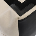 balenciaga Cabas Hand Bag Canvas Silver White Auth ep5384