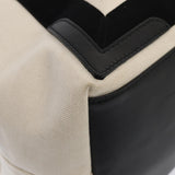 balenciaga Cabas Hand Bag Canvas Silver White Auth ep5384