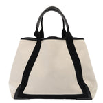 balenciaga Cabas Hand Bag Canvas Silver White Auth ep5384