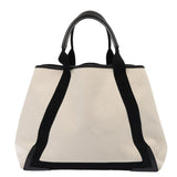 balenciaga Cabas Hand Bag Canvas Silver White Auth ep5384