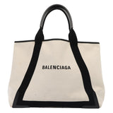 balenciaga Cabas Hand Bag Canvas Silver White Auth ep5384