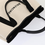 balenciaga Cabas Hand Bag Canvas Silver White Auth ep5384