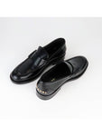 Bag Logo Moccasin Leather Loafer Black Chanel