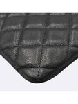 A82552 Black Caviar Classic Large CC Gold Logo Clutch Chanel