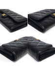 AP0241 Caviar Skin Gold Logo Classic Flap Long Wallet Chanel