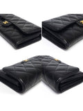 AP0241 Caviar Skin Gold Logo Classic Flap Long Wallet Chanel