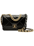 19 Chain Lambskin Cross Bag Black Chanel