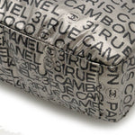 Chanel Logo Shoulder Bag  Pochette Nylon Silver Black Silver A46531
