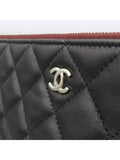 A82552 Black Classic Lambskin Silver Logo Large Clutch Chanel