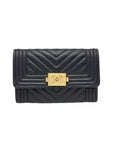 A80603 Black Caviar Skin Boy Chevron Card Business Holder Chanel