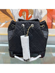 Aged Calfskin Small Gabrielle Backpack Black Chanel