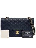 A01112 Black Lambskin Gold Classic Medium Chain Shoulder Bag Chanel