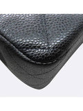 A58600 Caviar silver classic jumbo L size chain shoulder bag Chanel