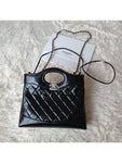 31 Gold Hardware Small Shiny Lambskin Shoulder Bag Black Chanel