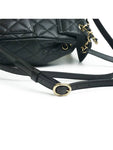 Backpack Grained Shiny Calfskin Gold Metal Black Chanel