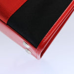 balenciaga Hard Ware Small Hand Bag Canvas Black Red 671402 Auth fm3051