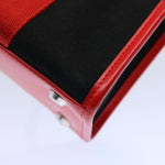 balenciaga Hard Ware Small Hand Bag Canvas Black Red 671402 Auth fm3051