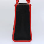 balenciaga Hard Ware Small Hand Bag Canvas Black Red 671402 Auth fm3051