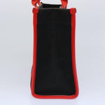 balenciaga Hard Ware Small Hand Bag Canvas Black Red 671402 Auth fm3051