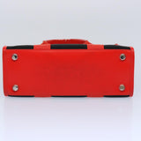 balenciaga Hard Ware Small Hand Bag Canvas Black Red 671402 Auth fm3051