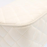 Chanel Matelasse Chain Shoulder Bag Caviar Skin Gold White CC Auth am1370gA