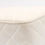 Chanel Matelasse Chain Shoulder Bag Caviar Skin Gold White CC Auth am1370gA