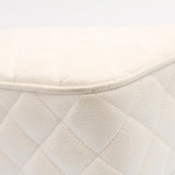 Chanel Matelasse Chain Shoulder Bag Caviar Skin Gold White CC Auth am1370gA