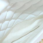 Chanel Matelasse Chain Shoulder Bag Caviar Skin Gold White CC Auth am1370gA