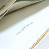 Chanel Matelasse Chain Shoulder Bag Caviar Skin Gold White CC Auth am1370gA