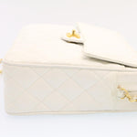 Chanel Matelasse Chain Shoulder Bag Caviar Skin Gold White CC Auth am1370gA