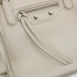 balenciaga 2Way Shoulder Bag Hand Bag Leather White Auth am2305g