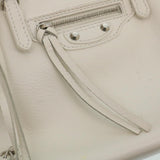 balenciaga 2Way Shoulder Bag Hand Bag Leather White Auth am2305g