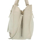 balenciaga 2Way Shoulder Bag Hand Bag Leather White Auth am2305g